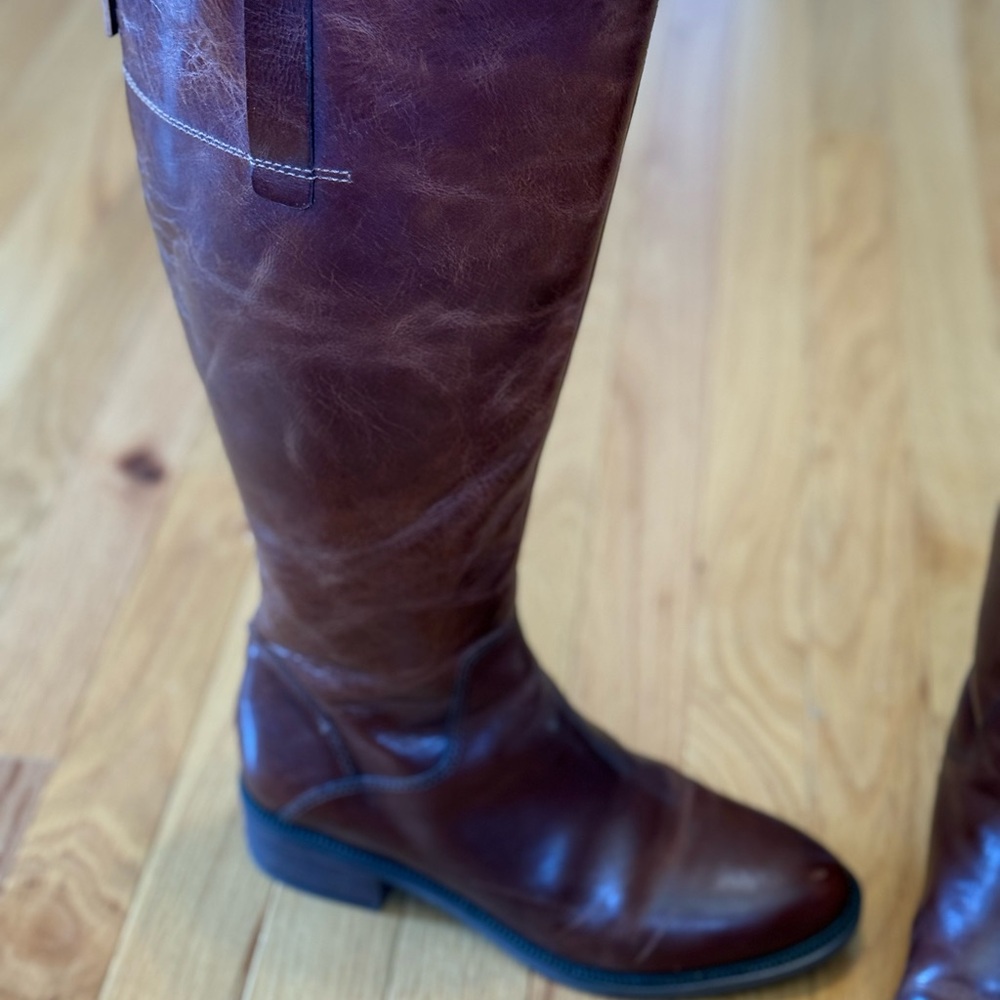 Franco Sarto Cognac Leather Knee-High Boots - Picture 2 of 6